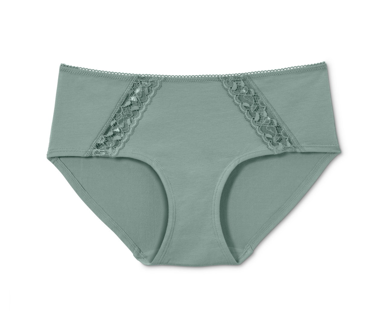 Grüne Panty mit Spitze.