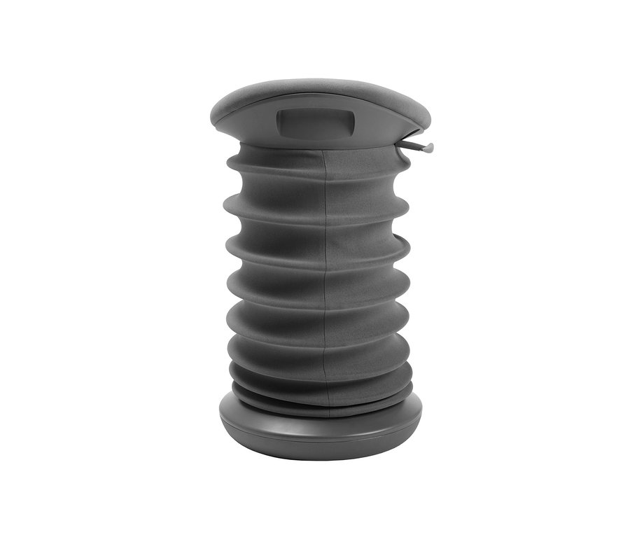 Grauer Topstar Sitness 4D Hocker auf weißem Hintergrund.