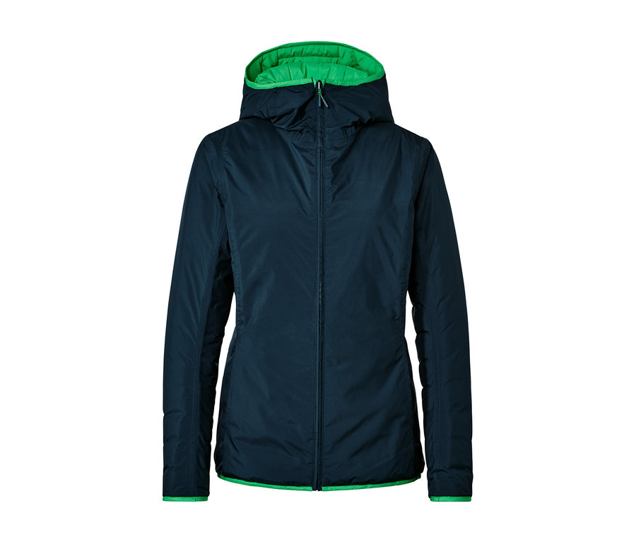 Grüne, wasserdichte Wende-Steppjacke.