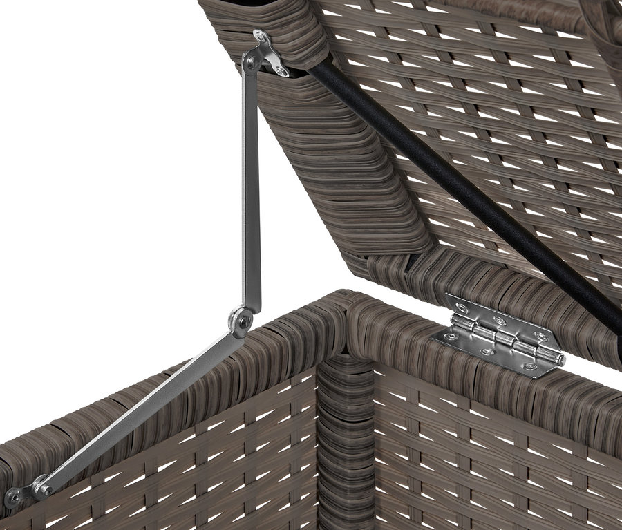 Detailansicht des Auszieh-Schlafsofas »Thore« mit Stauraum.