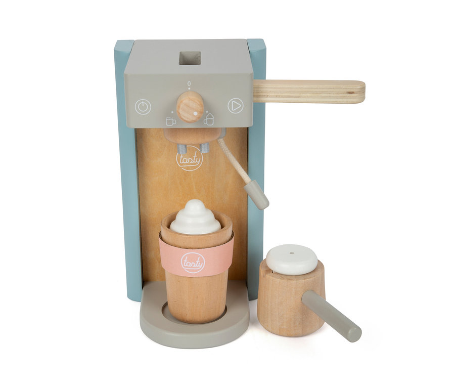 small foot Kaffeemaschinen-Set »tasty« aus Holz mit Kaffee in einer Tasse.