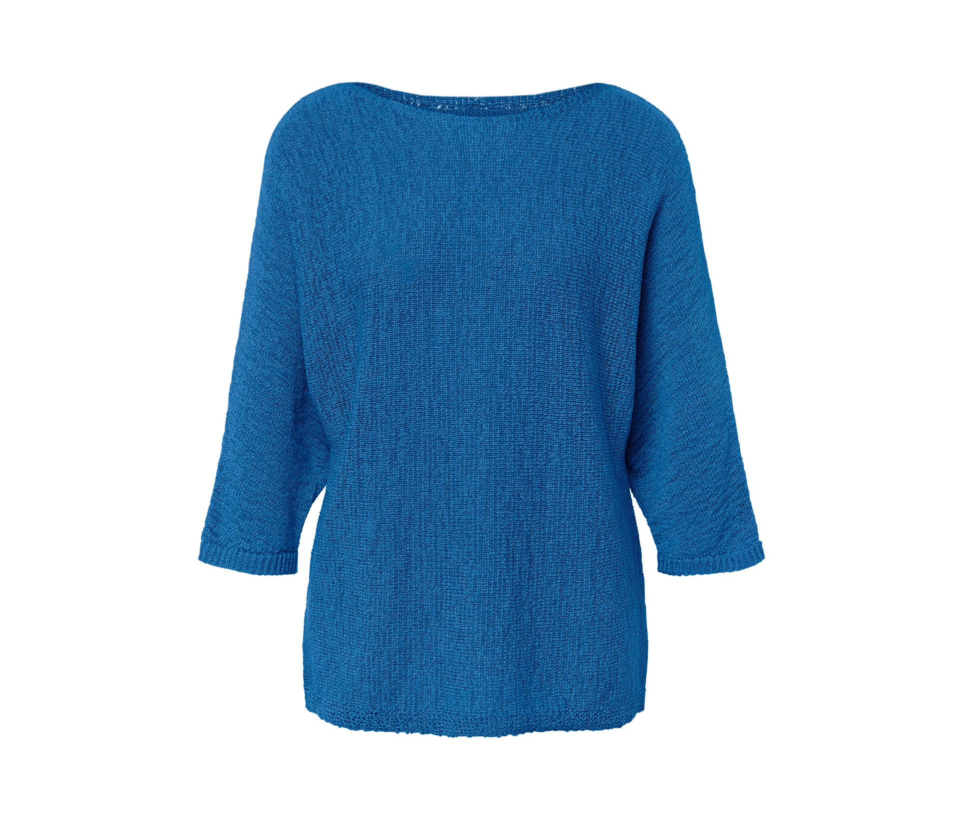 Sommerlicher Strickpullover aus Bändchengarn - Damen - Gr. M - blau - blau