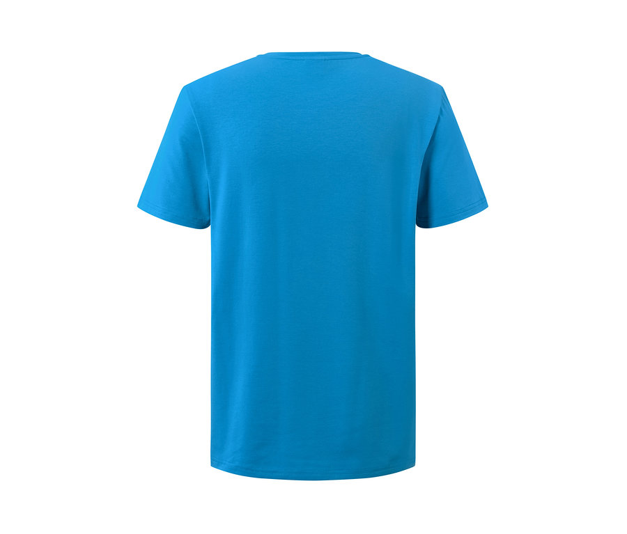 Blaues T-Shirt mit Print.