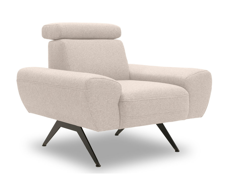 Beiger DOMO collection Sessel »Cabarini« mit Bumerang-Fuß.