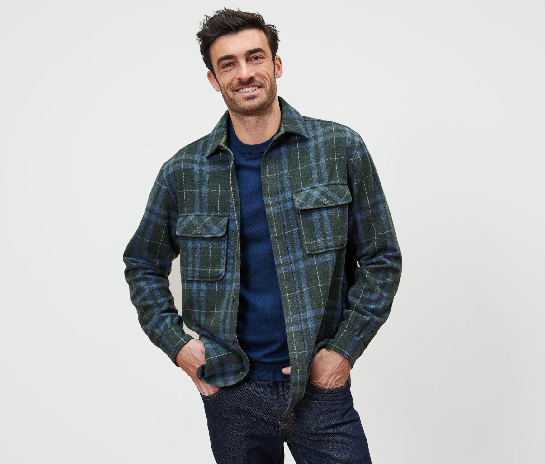 Thumbnail - Tchibo - Flanell-Hemdjacke - Herren - Gr. L - blau/kariert