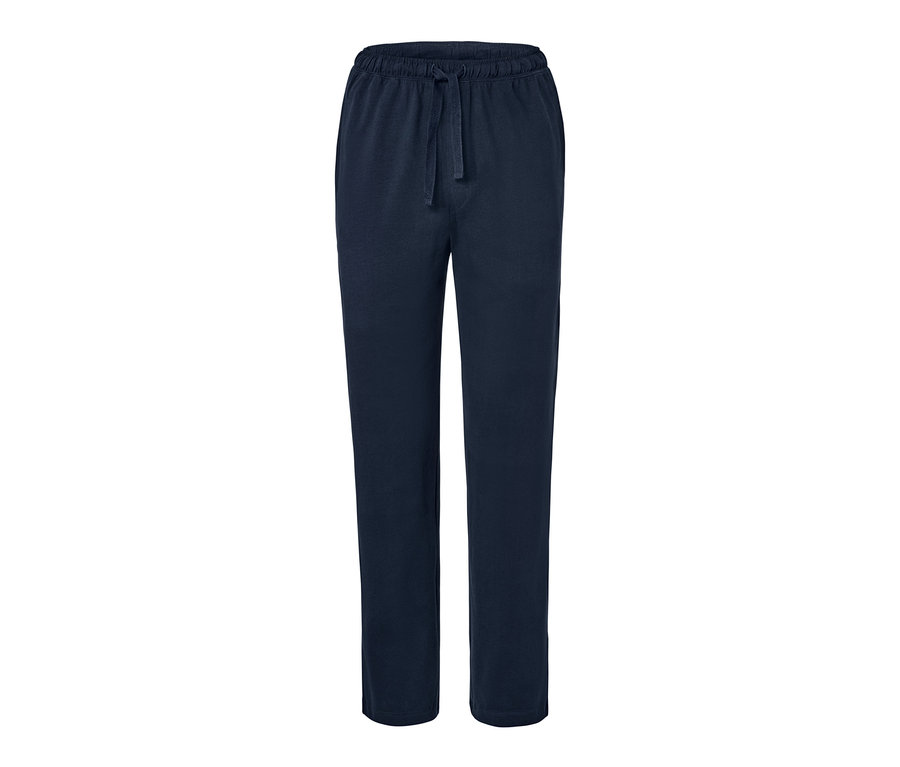 Dunkelblaue 2 Pyjamahosen mit Kordelzug in der Taille.