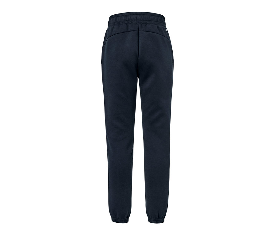 Dunkelblaue Sweathose mit elastischem Bund und Bündchen.