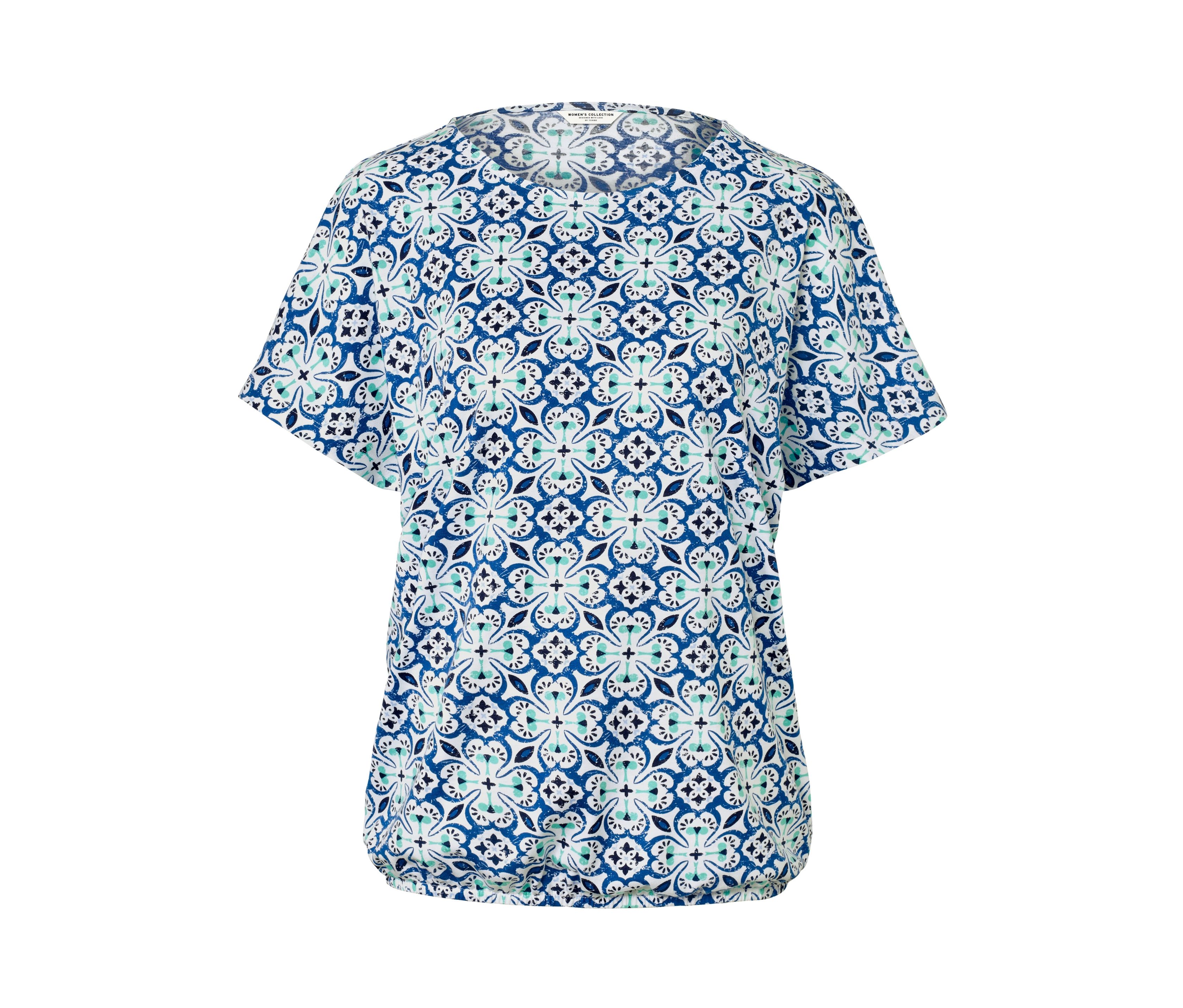 Tchibo - Blusenshirt mit Alloverprint - Damen - Gr. S - weiß/print
