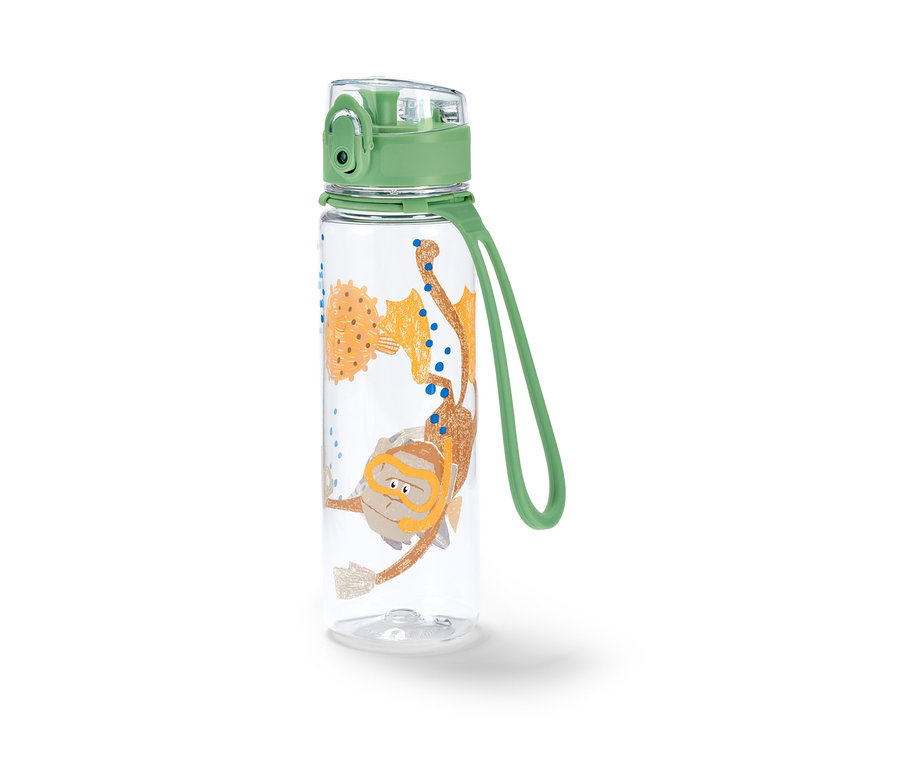 Eine Trinkflasche mit einer Illustration eines Tauchers.