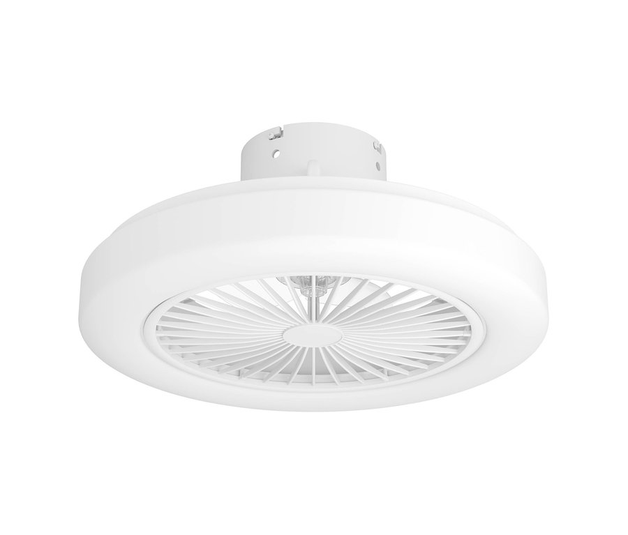 Weißer Eglo LED-Deckenventilator »Ortona«.