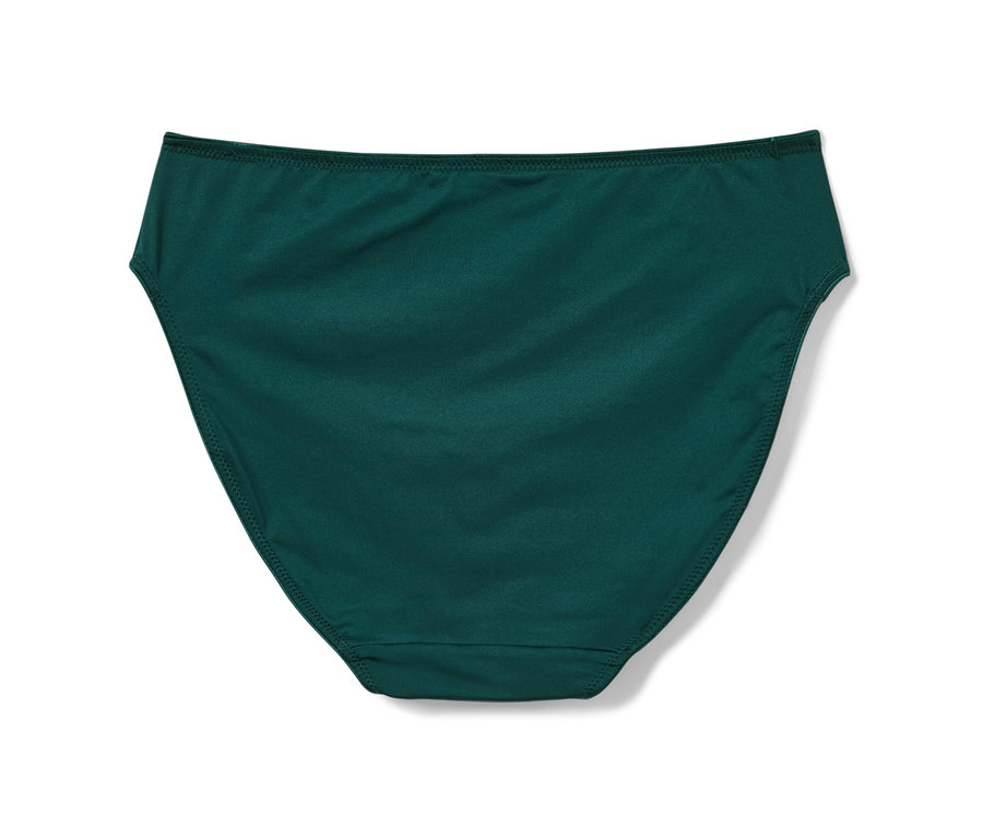 Ein dunkelgrüner Slip.