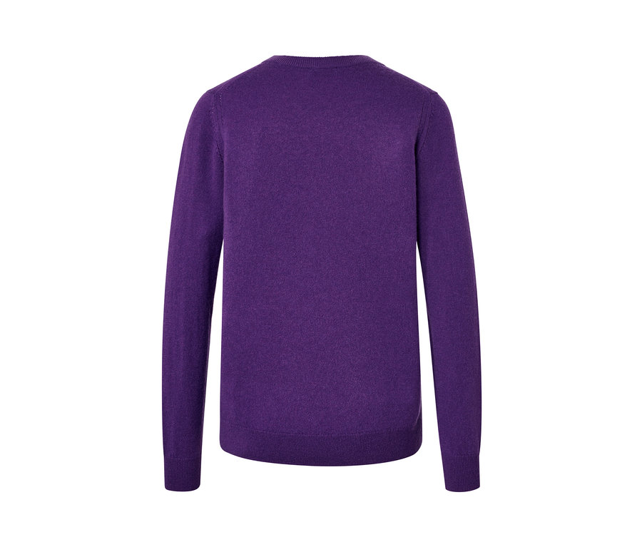 Detailansicht Feinstrickpullover mit Cashmere, lila.