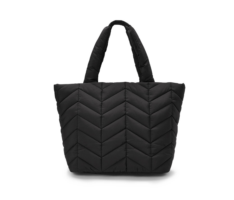 Schwarzer gesteppter Shopper.