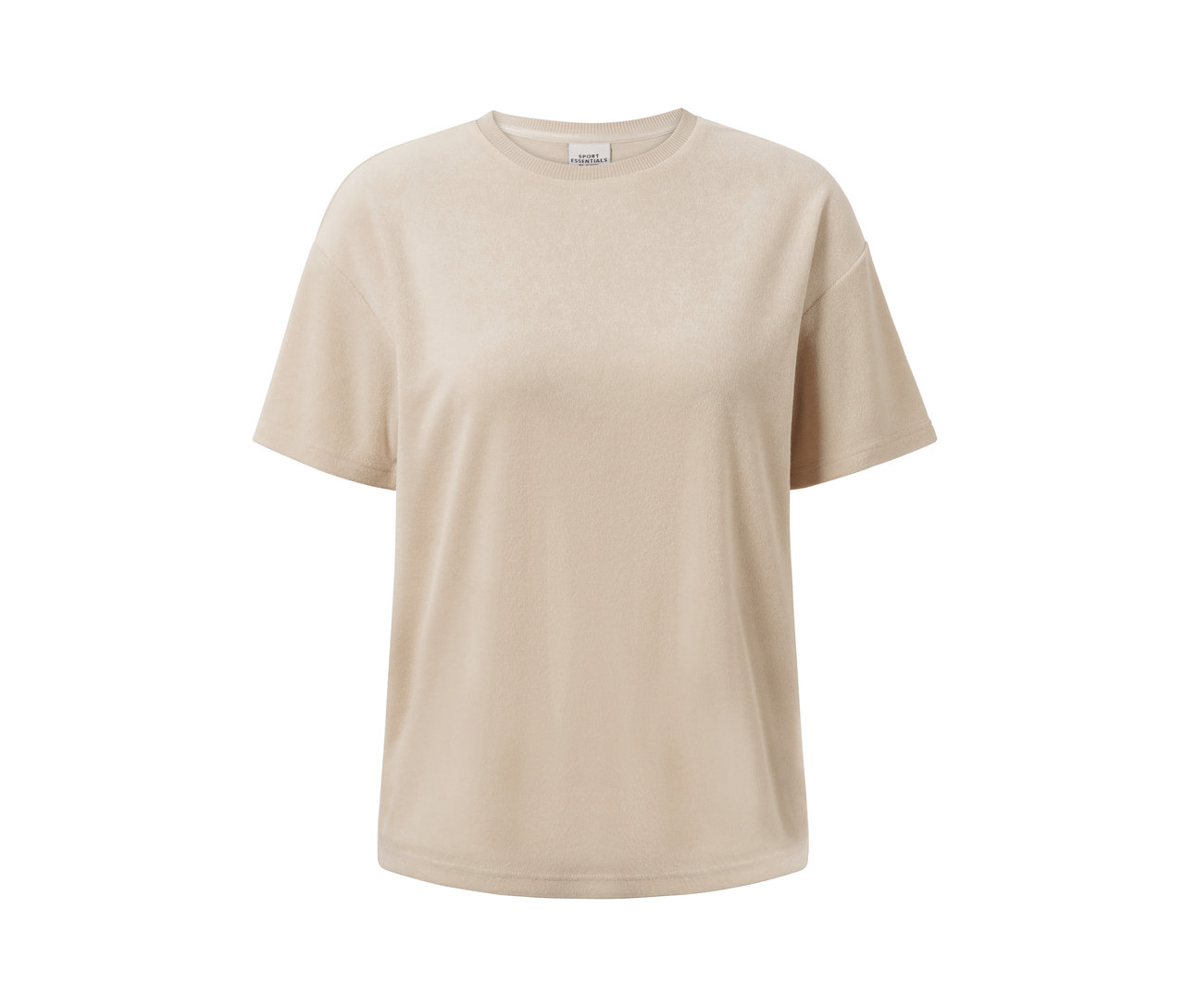 Beiges Frottier-Shirt.