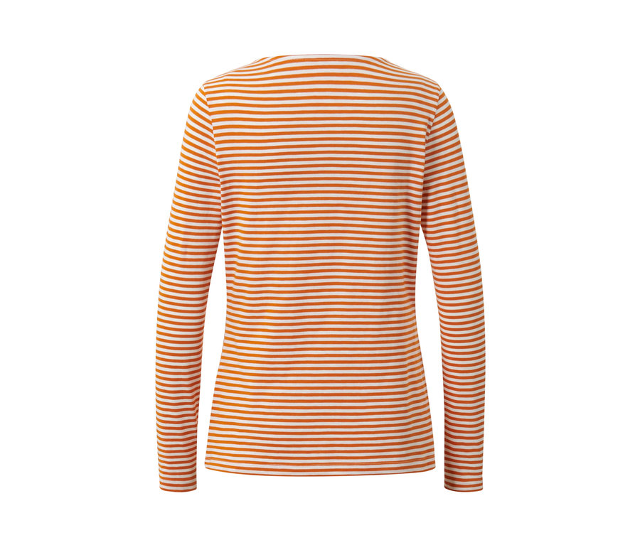 Gestreiftes Langarmshirt, orange.