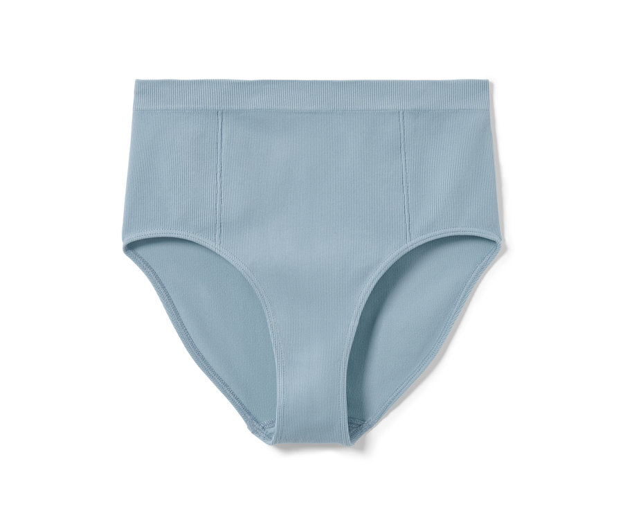 Blauer Seamless-Taillenslip auf weißem Hintergrund.