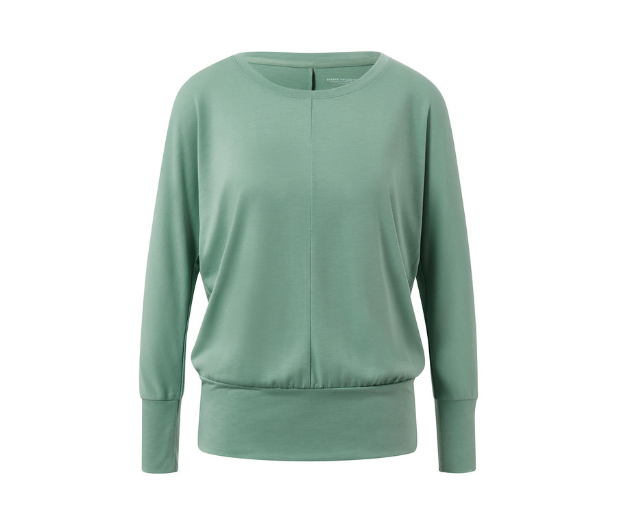 Salbeigrünes Sport-und-Yogashirt.