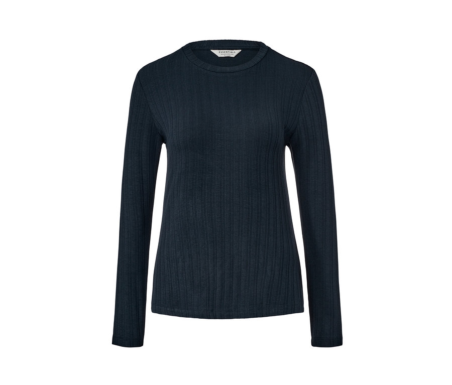 Dunkelblaues Langarmshirt.