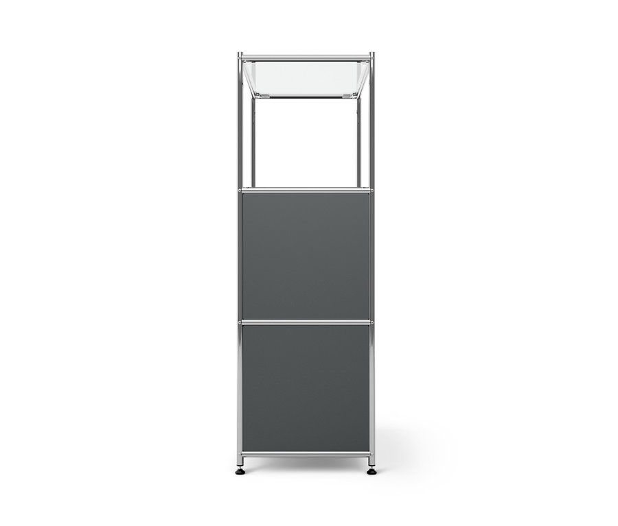Graue Kommode Metall »CN3« mit 2 Klappfächern.