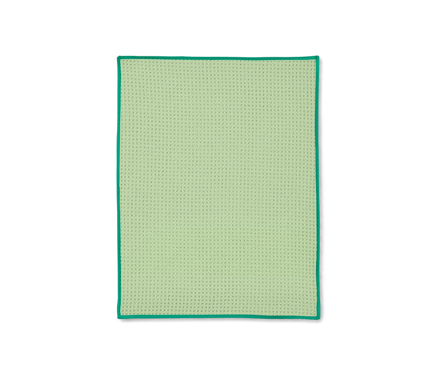 Ein grünes 2 Trockentücher mit Bordüre.