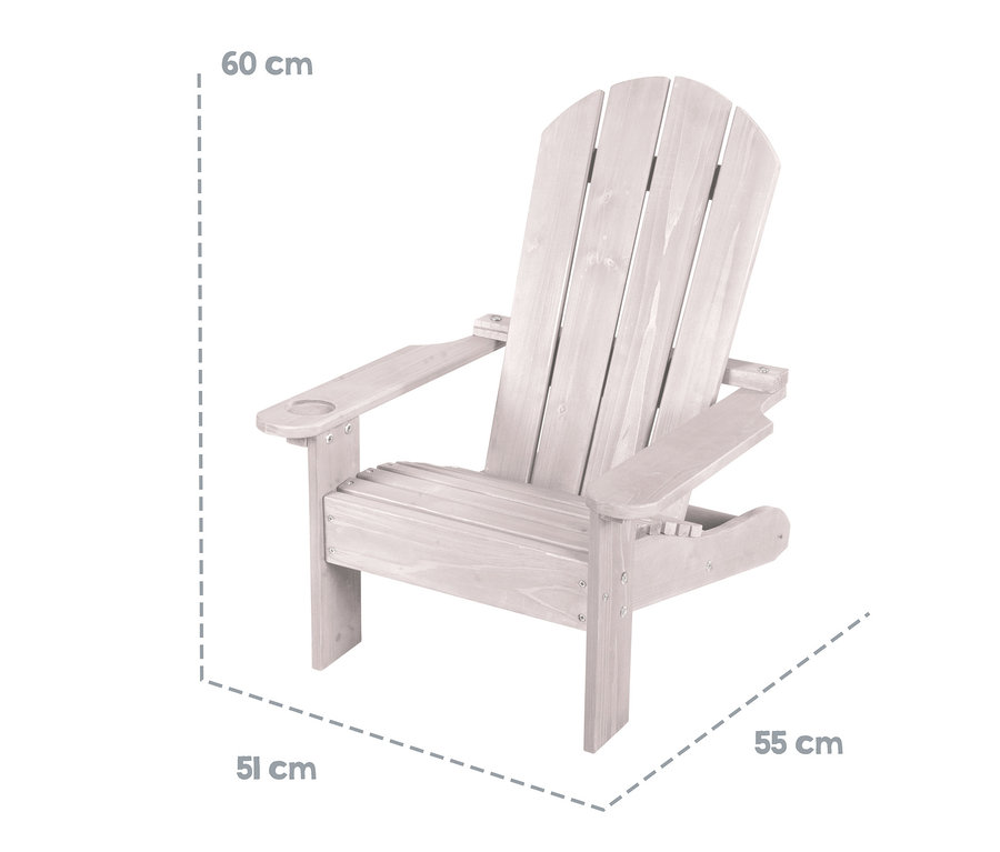 Weißer roba Outdoorstuhl »Deck Chair« aus Holz mit den Maßen 60 cm Höhe, 51 cm Breite und 55 cm Tiefe.
