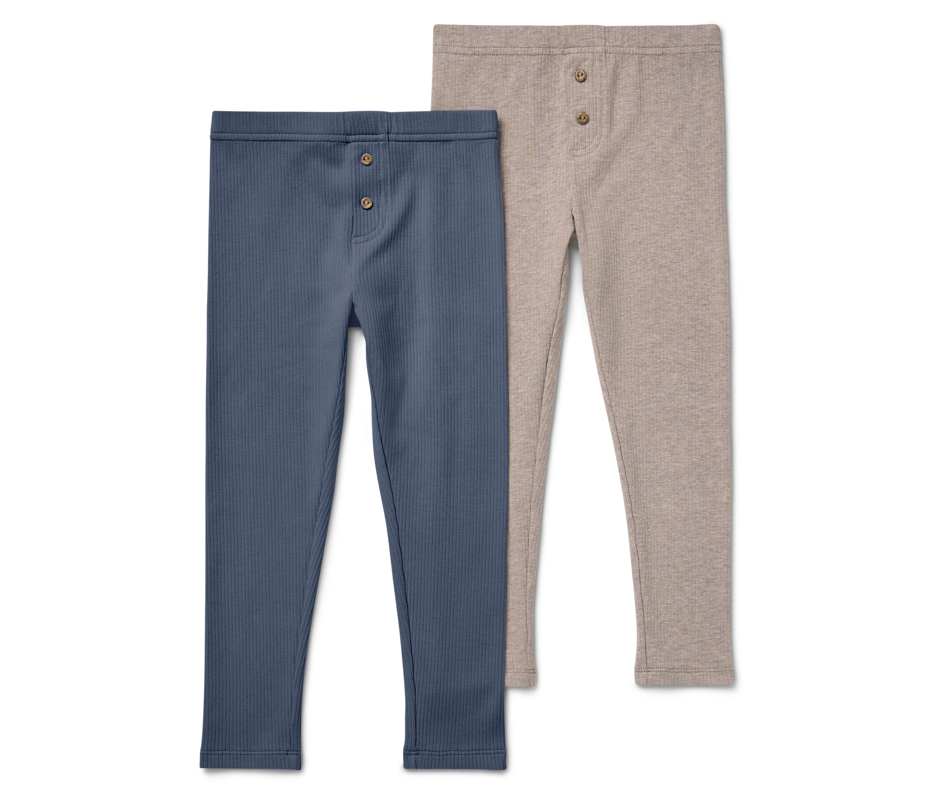 Tchibo - 2 Kinder-Rippleggings mit Zierknöpfen - Baby - Gr. 74/80 - dunkelblau