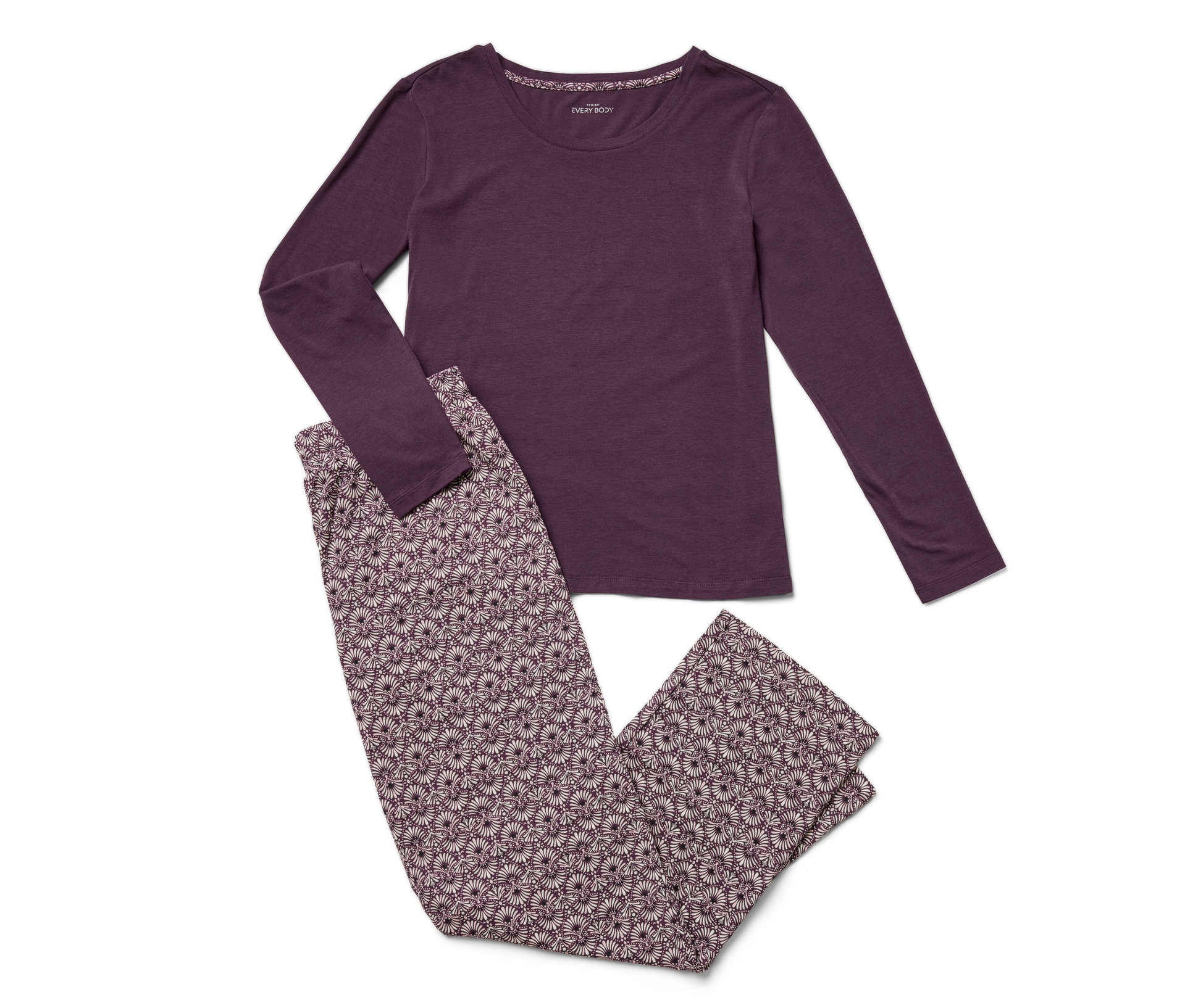 Pyjama - Damen - Gr. L - weiß - weiß
