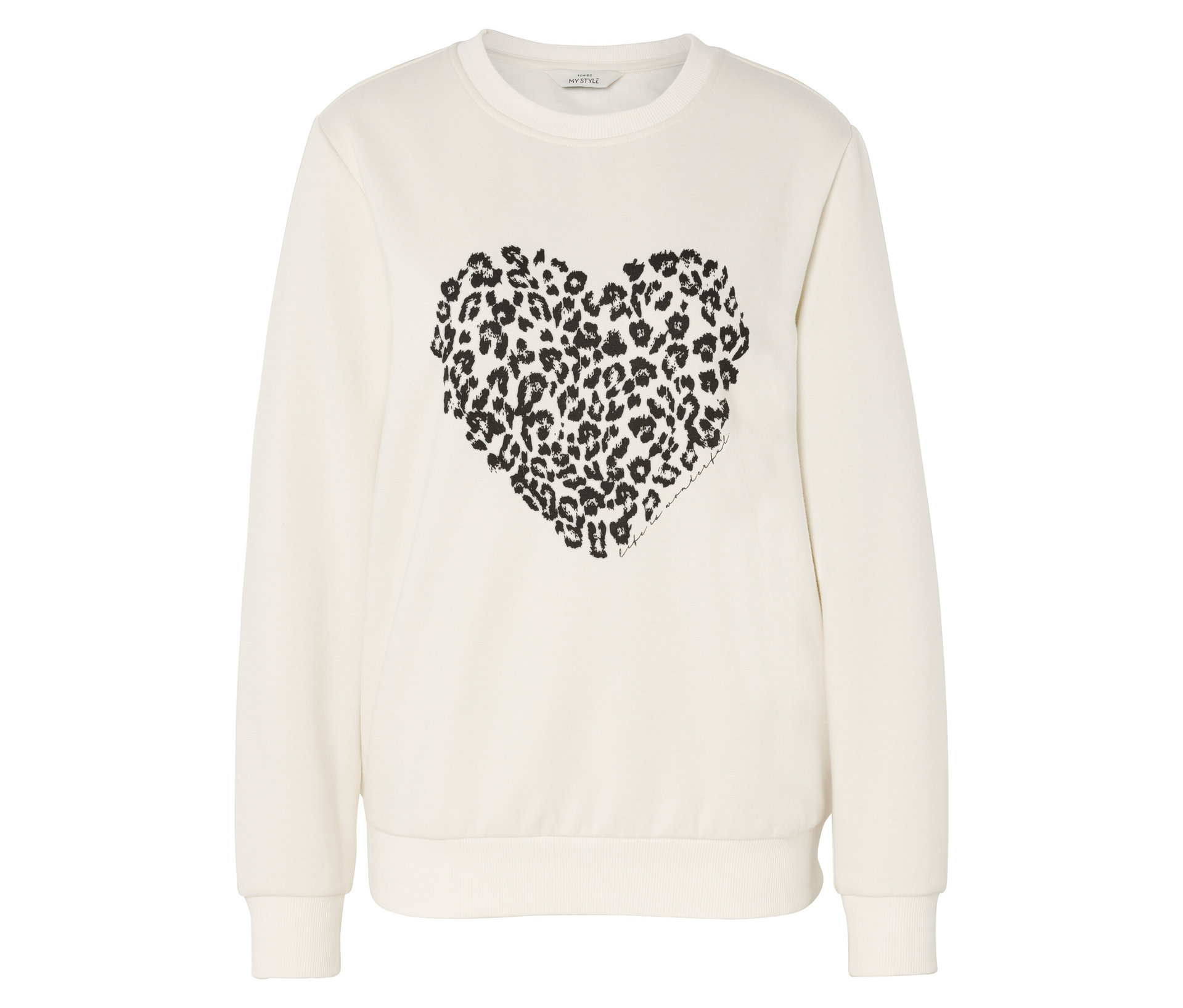 Sweatshirt mit Print - Damen - Gr. L - creme/print - creme
