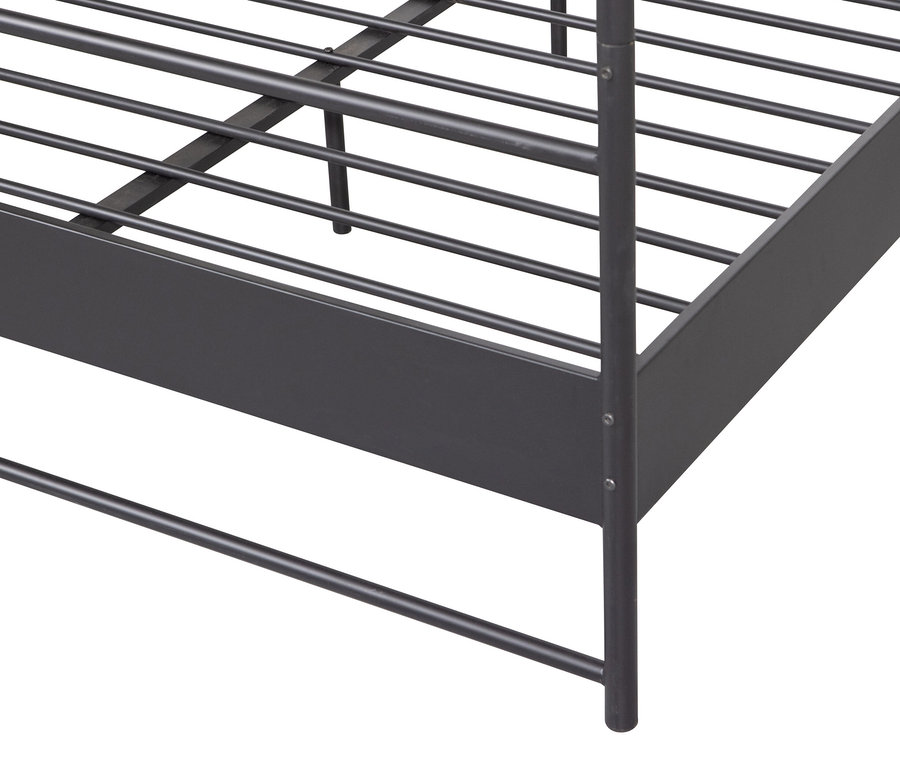 Detailansicht von Woood Bett »Bunk« 160 x 200 cm, schwarz.