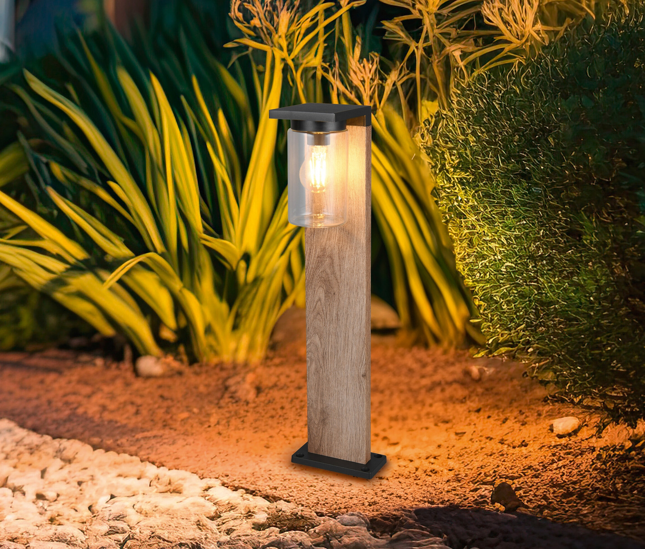 Thumbnail - Trio Outdoor-Wegeleuchte »Ardila« - 16x16x65cm - schwarz - Aluminium / Glas