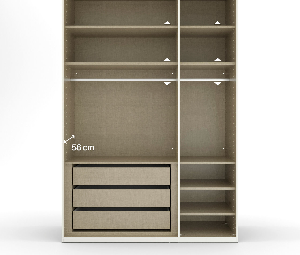 Offener, dreitüriger rauch Schrank »Skat Shine« in Champagnerfarbe.