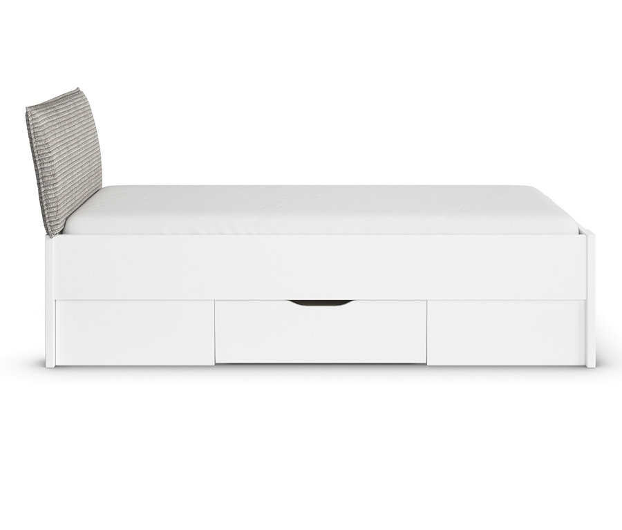 Weißes rauch Bett »Aditio Beds«, 90 cm breit, mit Polsterkopfteil.