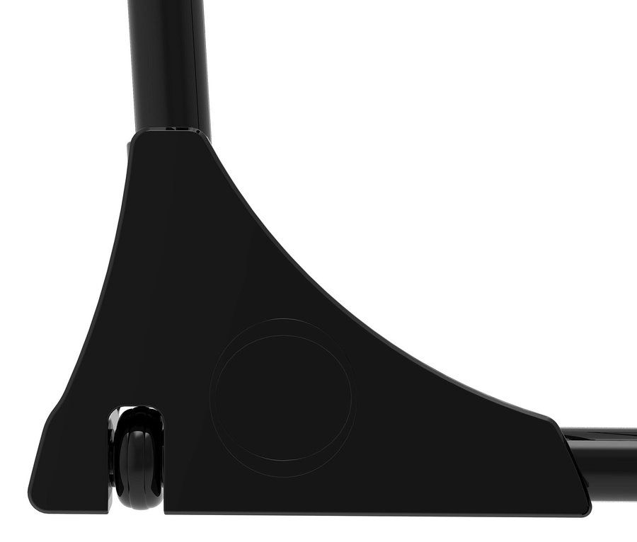 Detailansicht eines schwarzen Teleskop-Wäscheständers »Ultra« mit Rad.