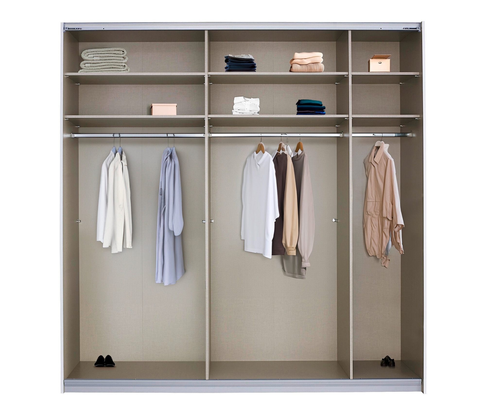 Thumbnail - rauch Schwebetürenschrank »Quadra« mit Spiegel - 226x62x229cm - weiß - Holz