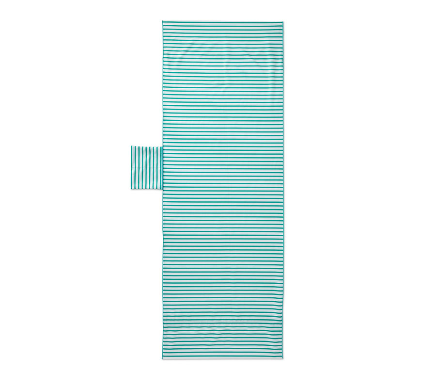 Gestreiftes Outdoor-Badetuch.