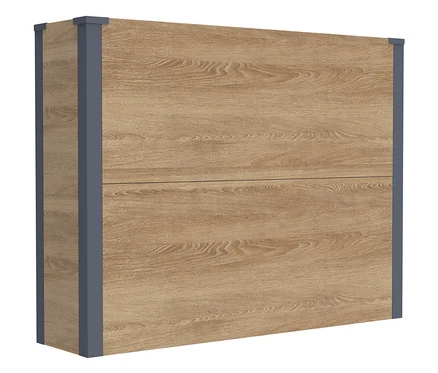 Holzfarbener Pflanzkasten mit Einlegeboden, ca. 77cm hoch.