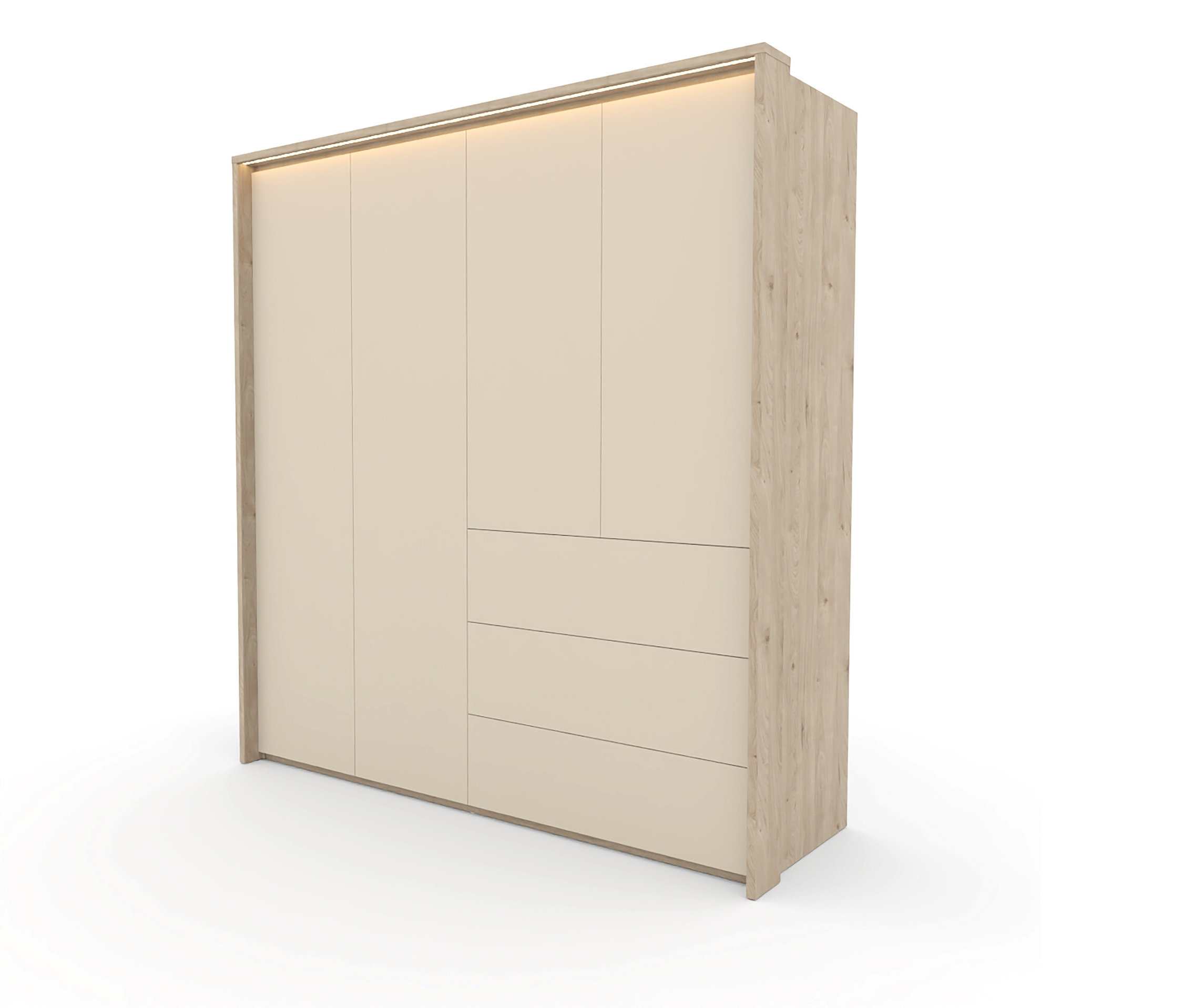 Roba Kleiderschrank »Louisa« - 198,4x67,1x212,2cm - weiß - - Holzwerkstoffe / Metall