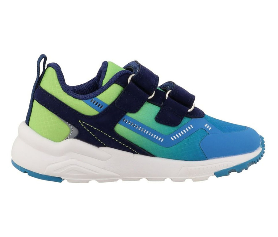 Blauer LURCHI Sneaker »Archie« mit Klettverschluss und weißer Sohle.