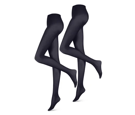 Zwei Schaufensterpuppenbeine mit schwarzer Strumpfhose, 2 Paar.