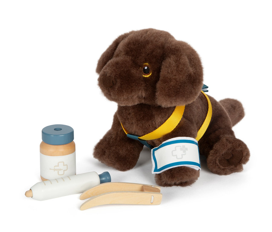 Brauner Plüschhund mit Tasche und Pflegeset von Small Foot.