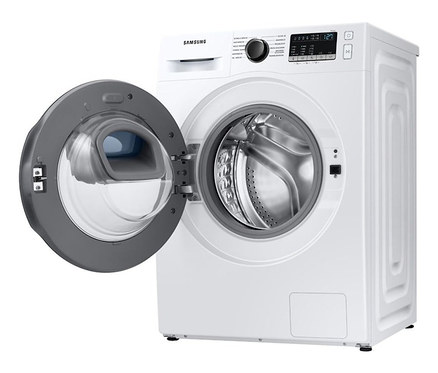 Weiße Samsung Waschmaschine WW7QT4543AE/EG mit geöffneter Tür.