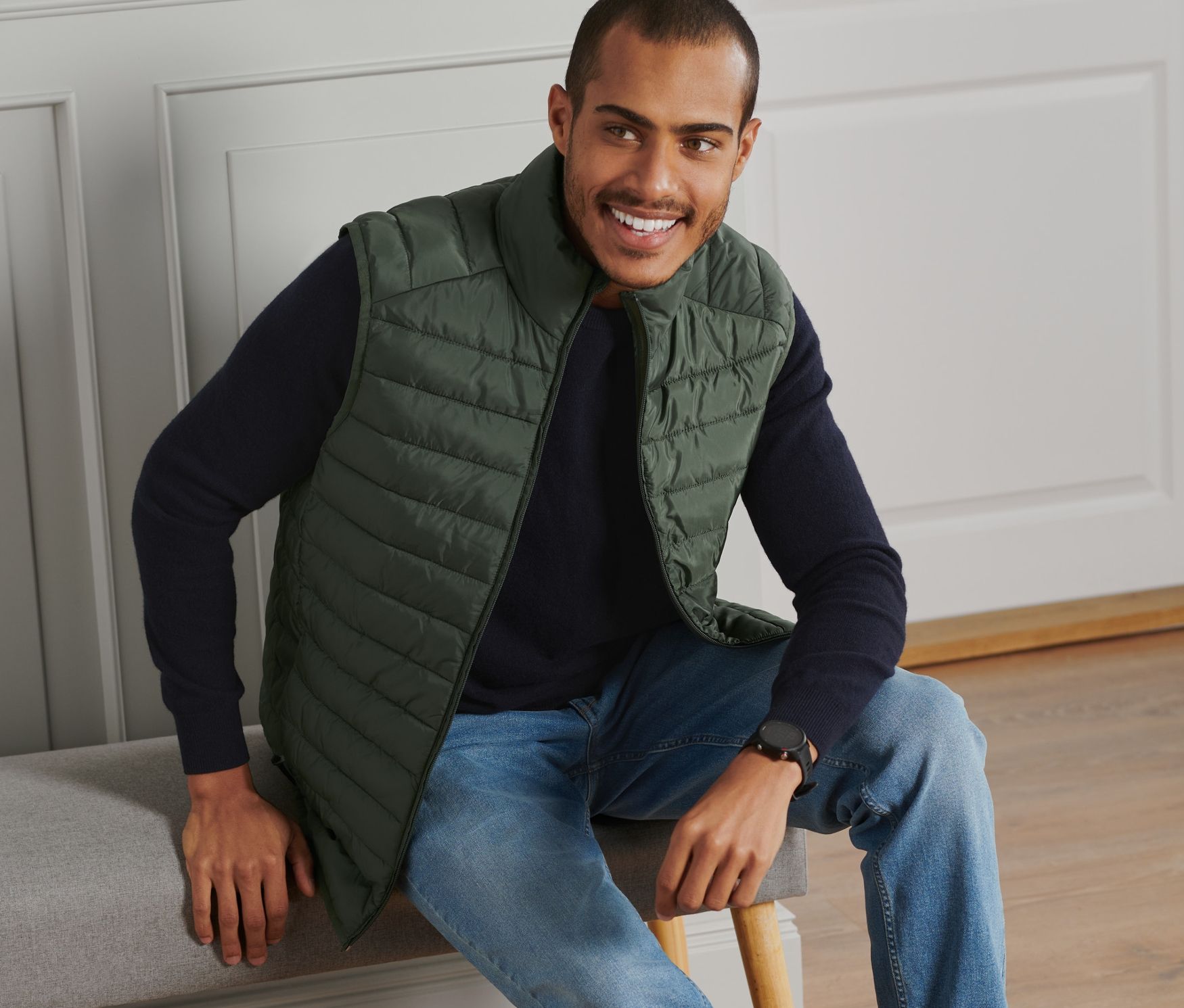 Thumbnail - Tchibo - Steppweste - Herren - Gr. S - khaki