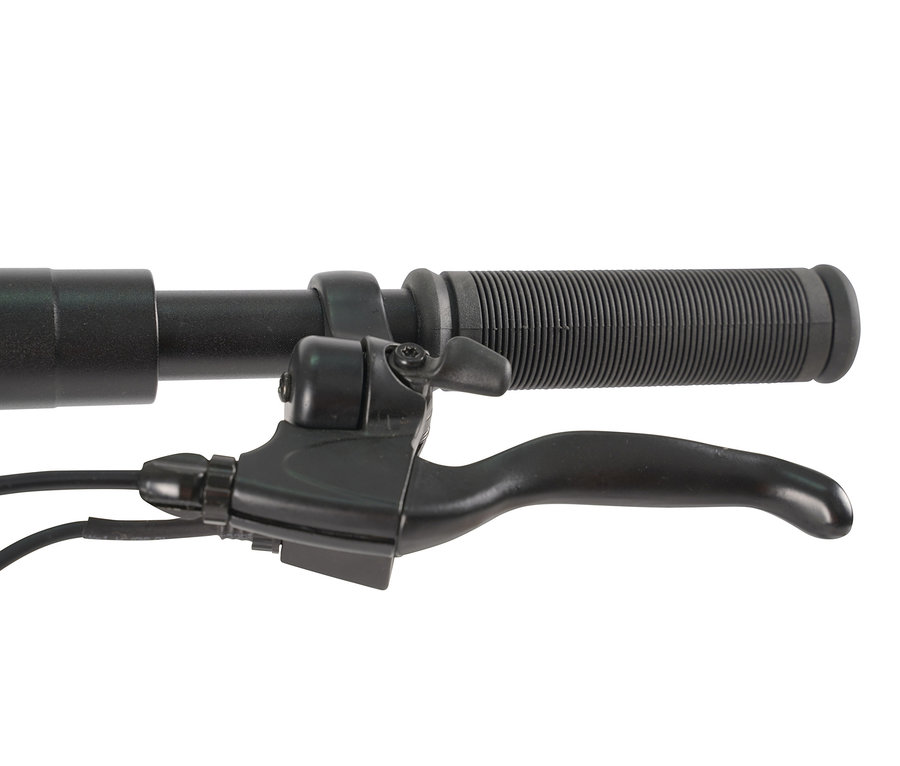 Detailaufnahme des Lenkers und der Bremshebel eines E-Scooters der Marke L.A. Sports E-Scooter »Speed Deluxe«.