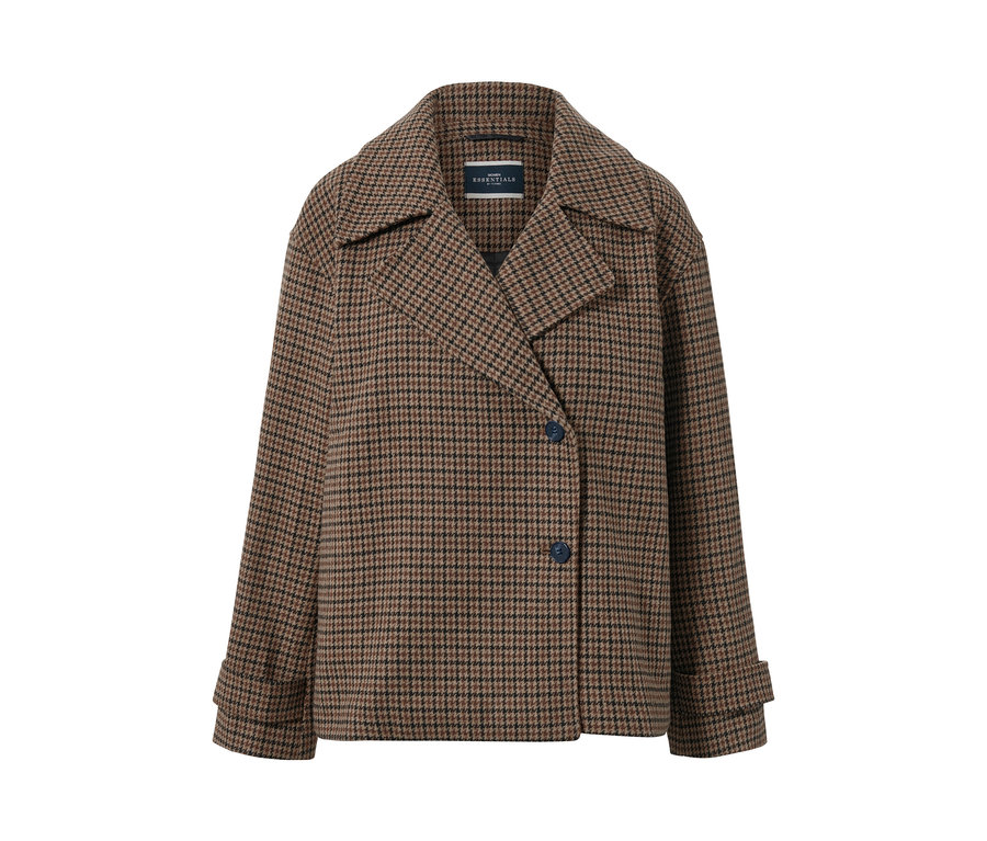 Karierte Jacke mit Wolle.