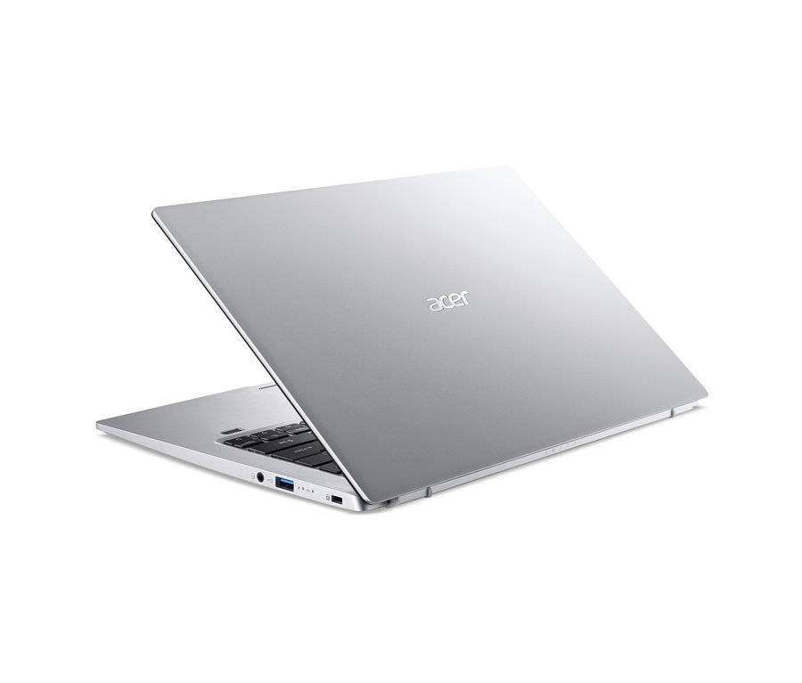 Der silberfarbene Acer Swift 1 Notebook »SF114-34« ist teilweise geöffnet.