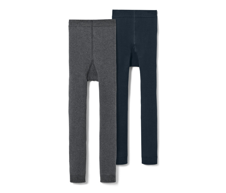Zwei Paar Thermoleggings, blau-grau.