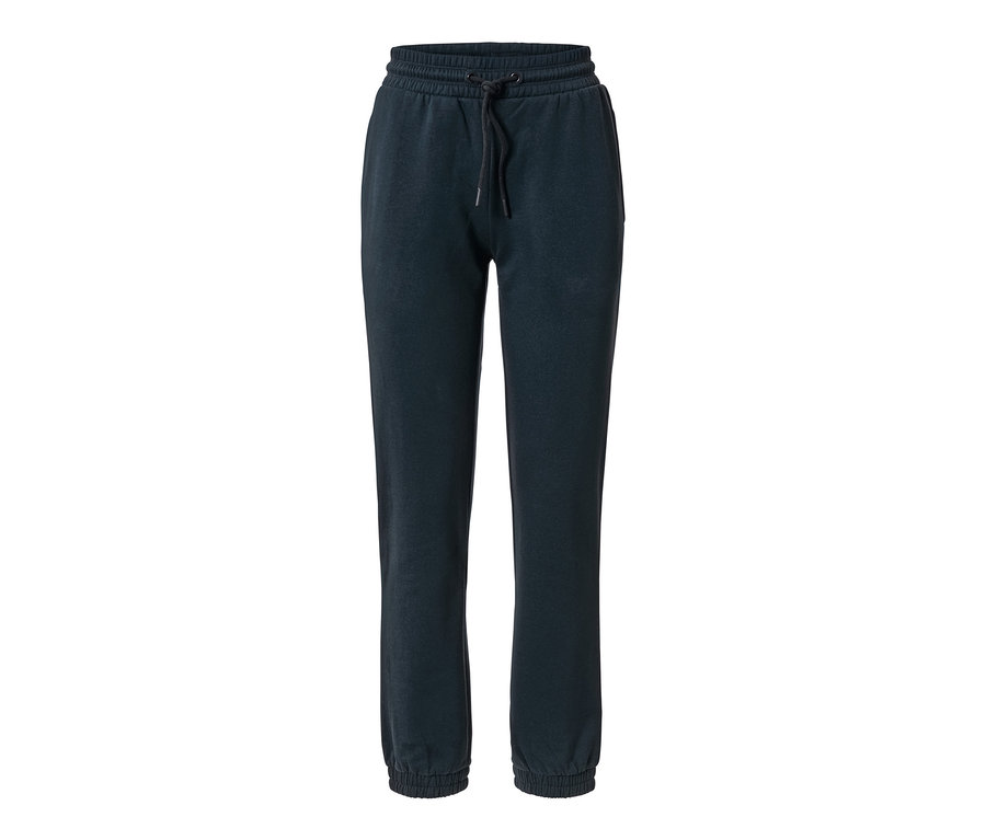 Dunkelblaue Sweathose mit Kordelzug in der Taille.