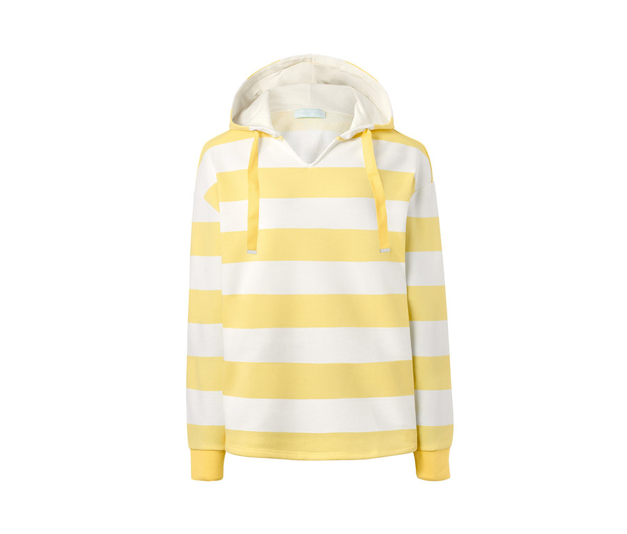 Gestreiftes Kapuzen-Sweatshirt, gelb-creme.
