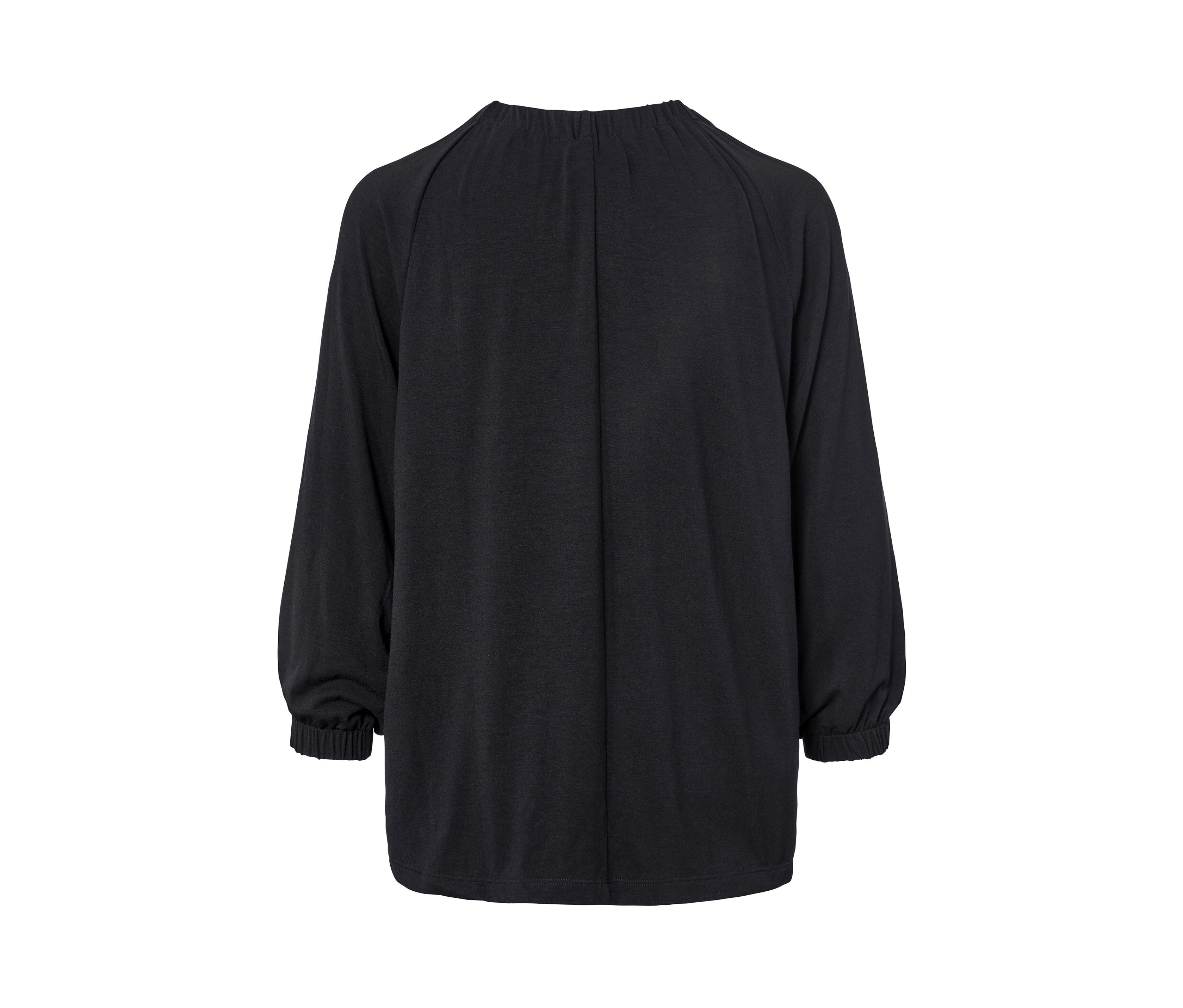 Tchibo - Blusenshirt mit Raffung - Damen - Gr. S - schwarz