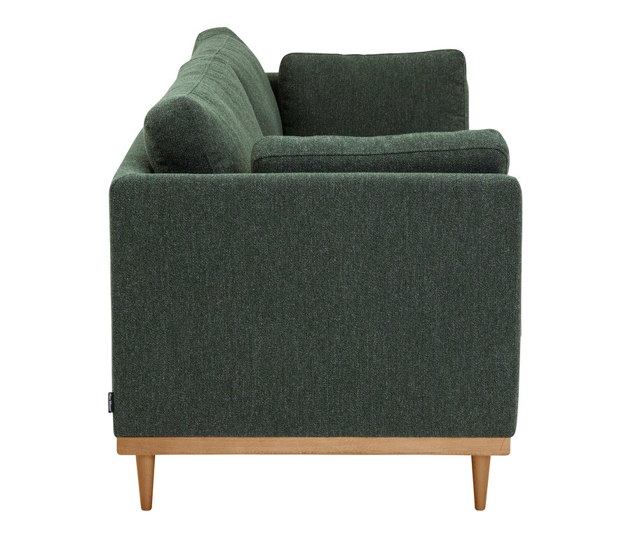 Seitenansicht des 3-Sitzer-Sofas »Larsen«, grün.